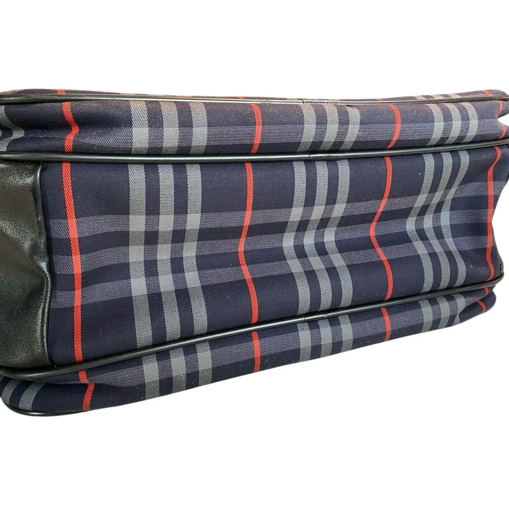 Burberry Men's Blue and Red Plaid Messenger Bag - Picture 9 of 17